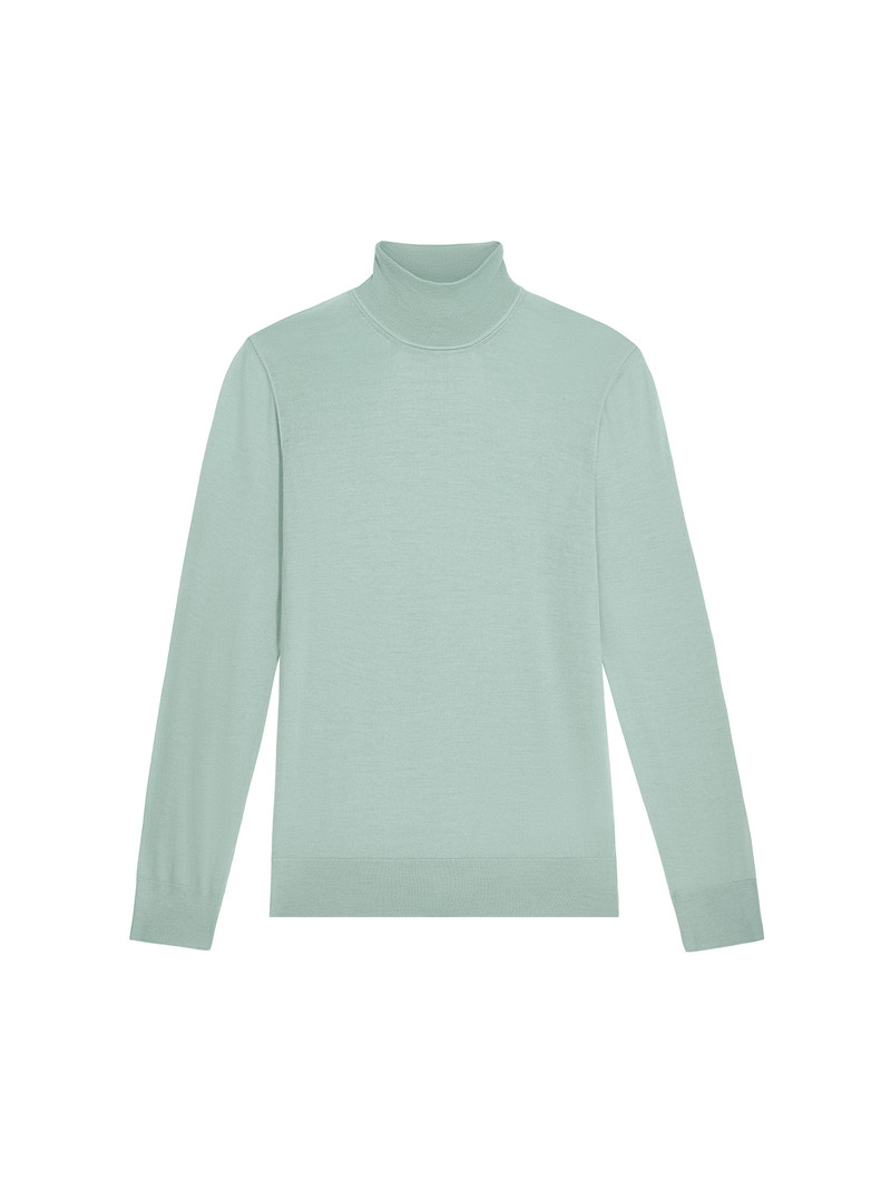 Women’s Regenerative Merino Wool Turtleneck Sweater - Eucalyptus Blue 1