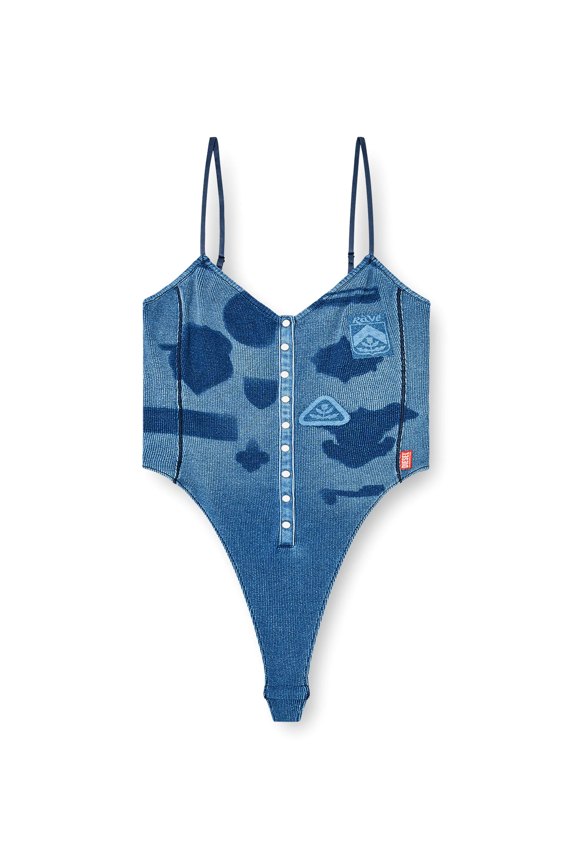BODYSUIT IN RIBBED JERSEY WITH SHADOW-PATCH EFFECTS - 1