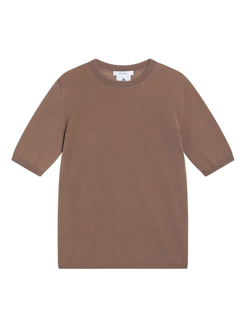 short-sleeve round-neck wool T-shirt 1