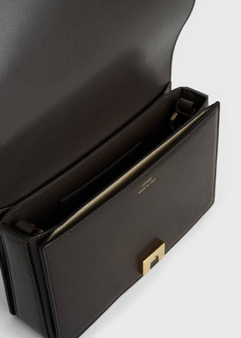 Mini T-flap leather bag bark 9