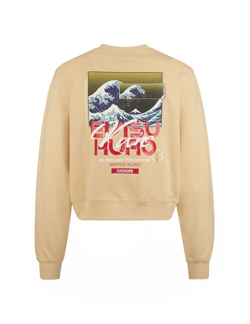 EVISU Ukiyo-E and Seagull Print Cropped Sweatshirt outlook
