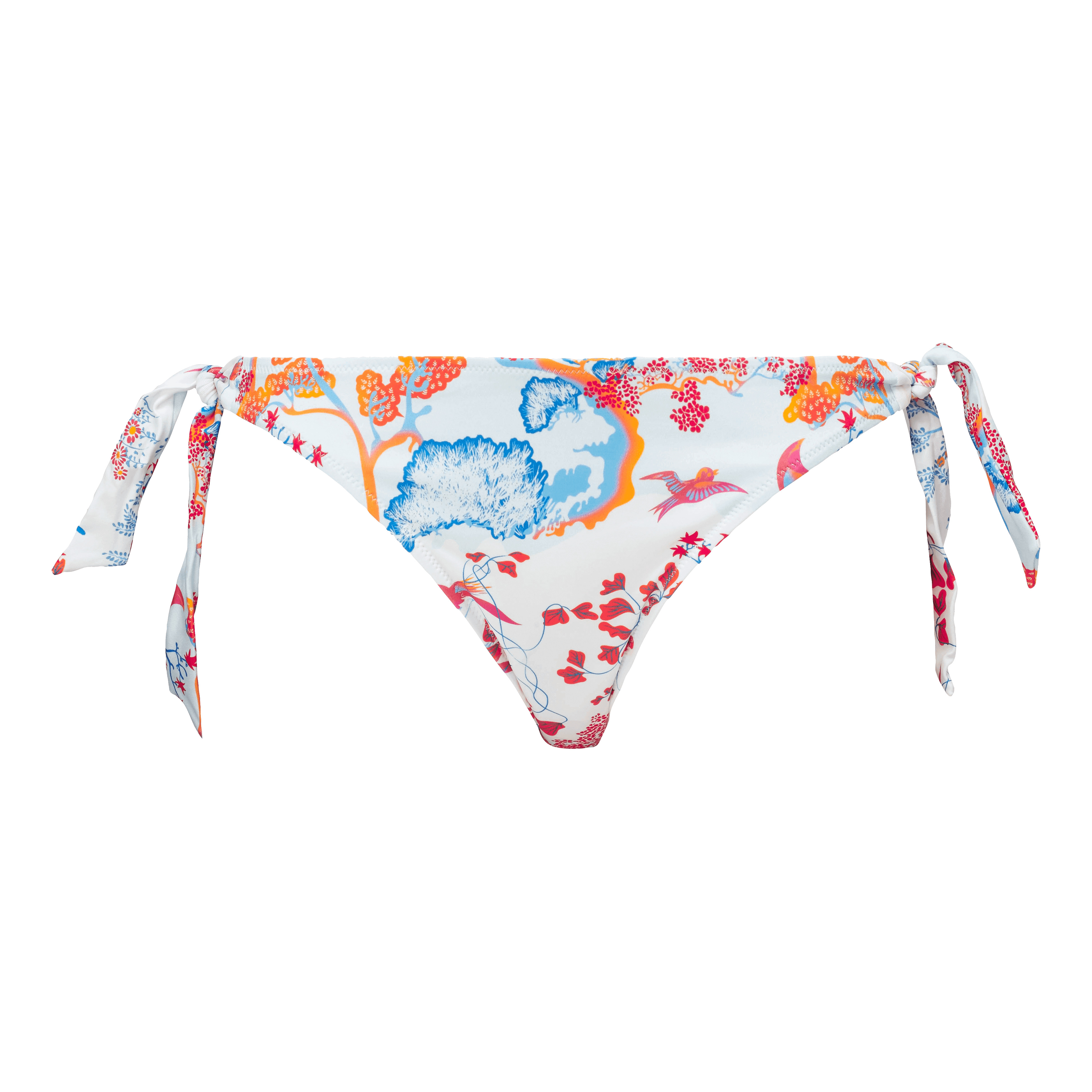 Women Side Tie Bikini Bottom Peaceful Trees - 1