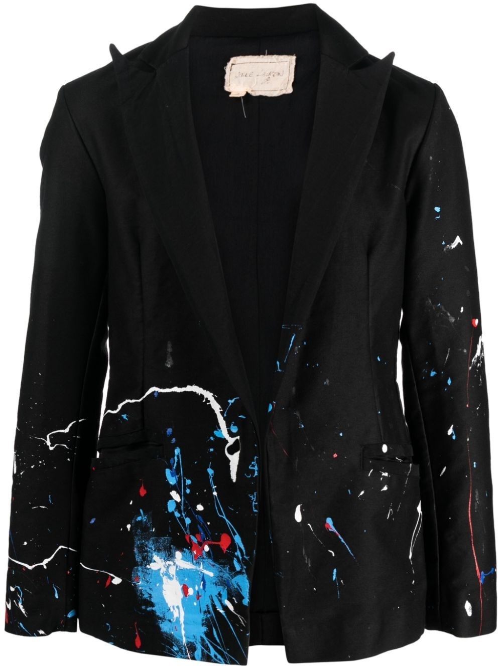 Moleskin paint-splatter blazer - 1