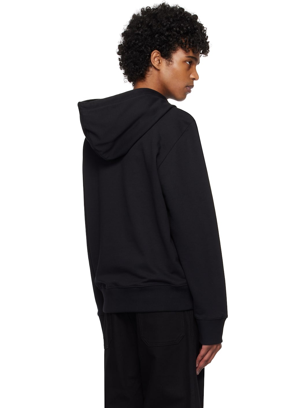 Black Buttoned Hoodie - 3