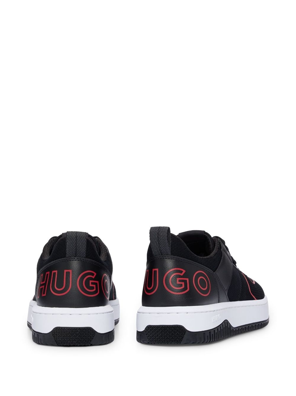 recycled leather lace-up sneakers - 3