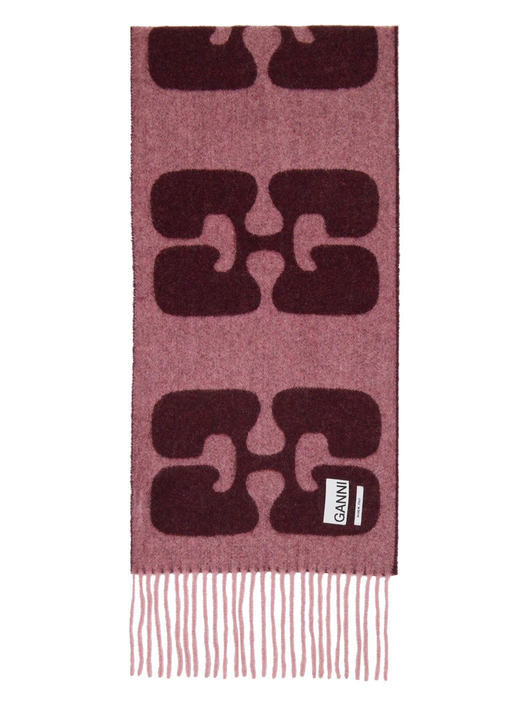 Burgundy Narrow Logo Scarf - 2