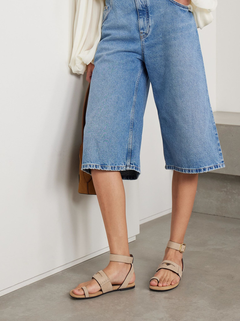 Stella McCartney Gaia buckled brushed vegan sandals Beige outlook