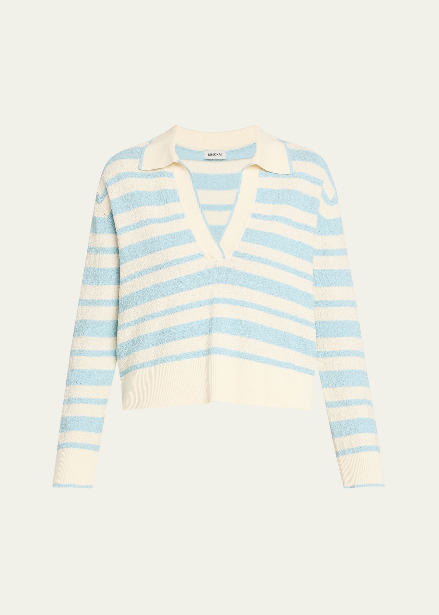 Miller Long-Sleeve Stripe Polo Sweater - 1