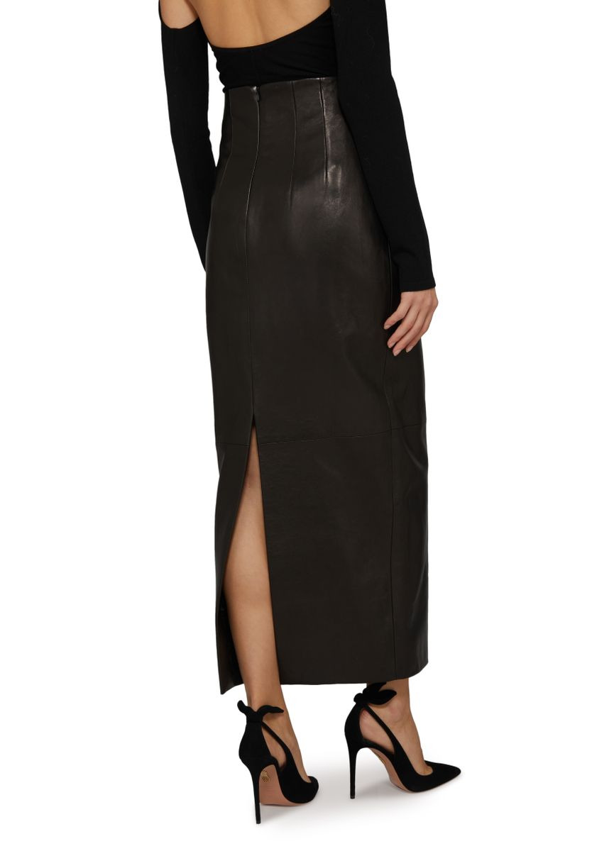 Loxley leather midi skirt - 5
