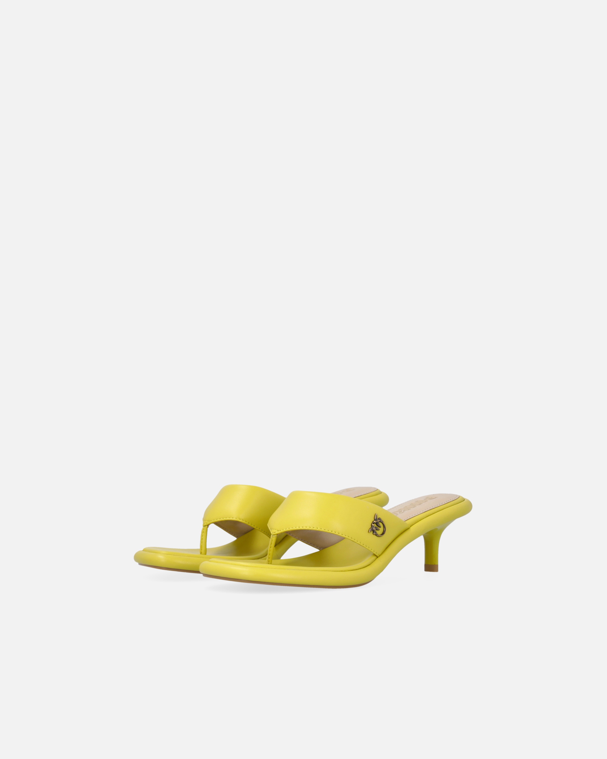 NAPPA LEATHER THONG SANDALS WITH HEEL - 6