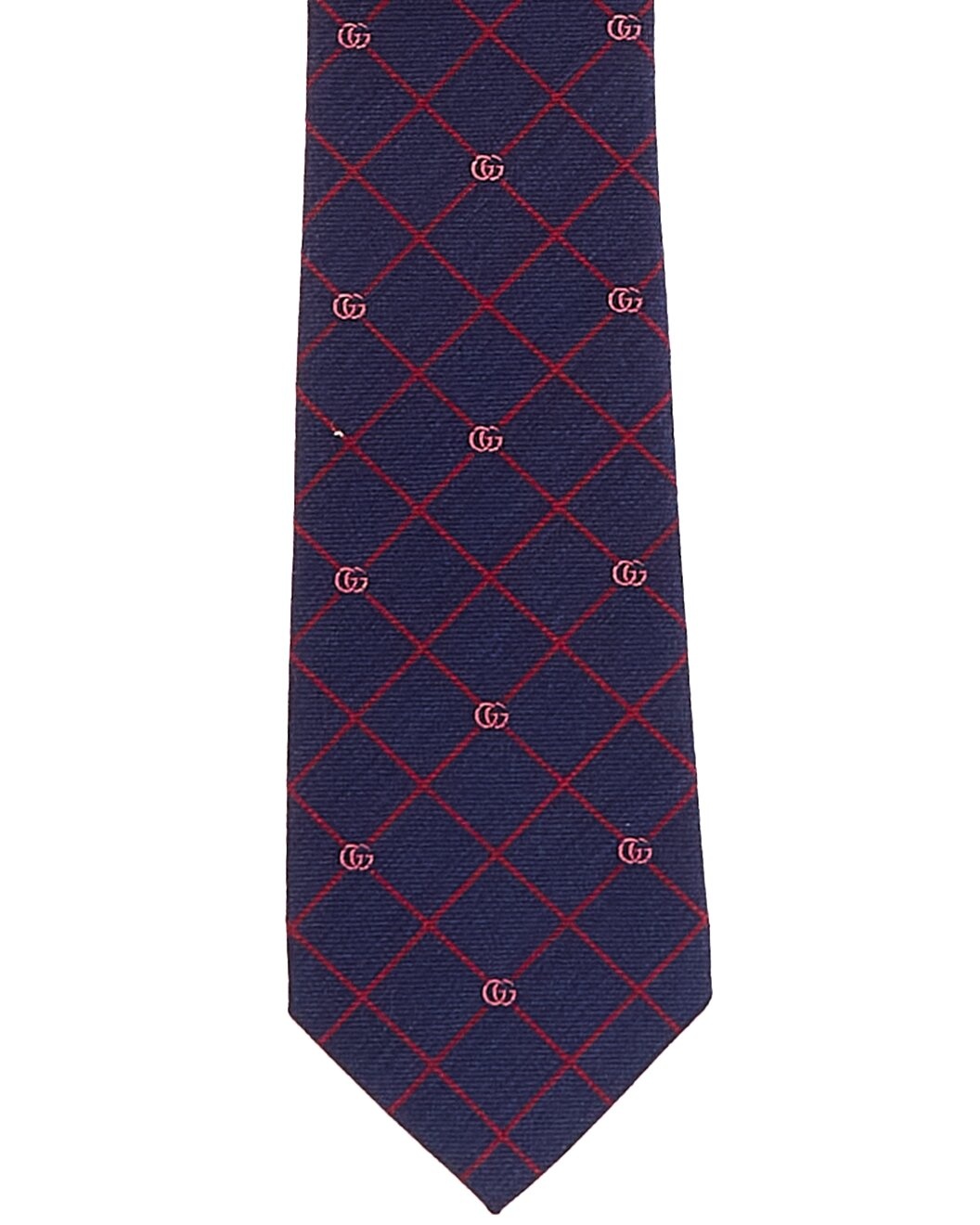 Gucci Navy GG Grid Silk & Wool-Blend Tie - 2