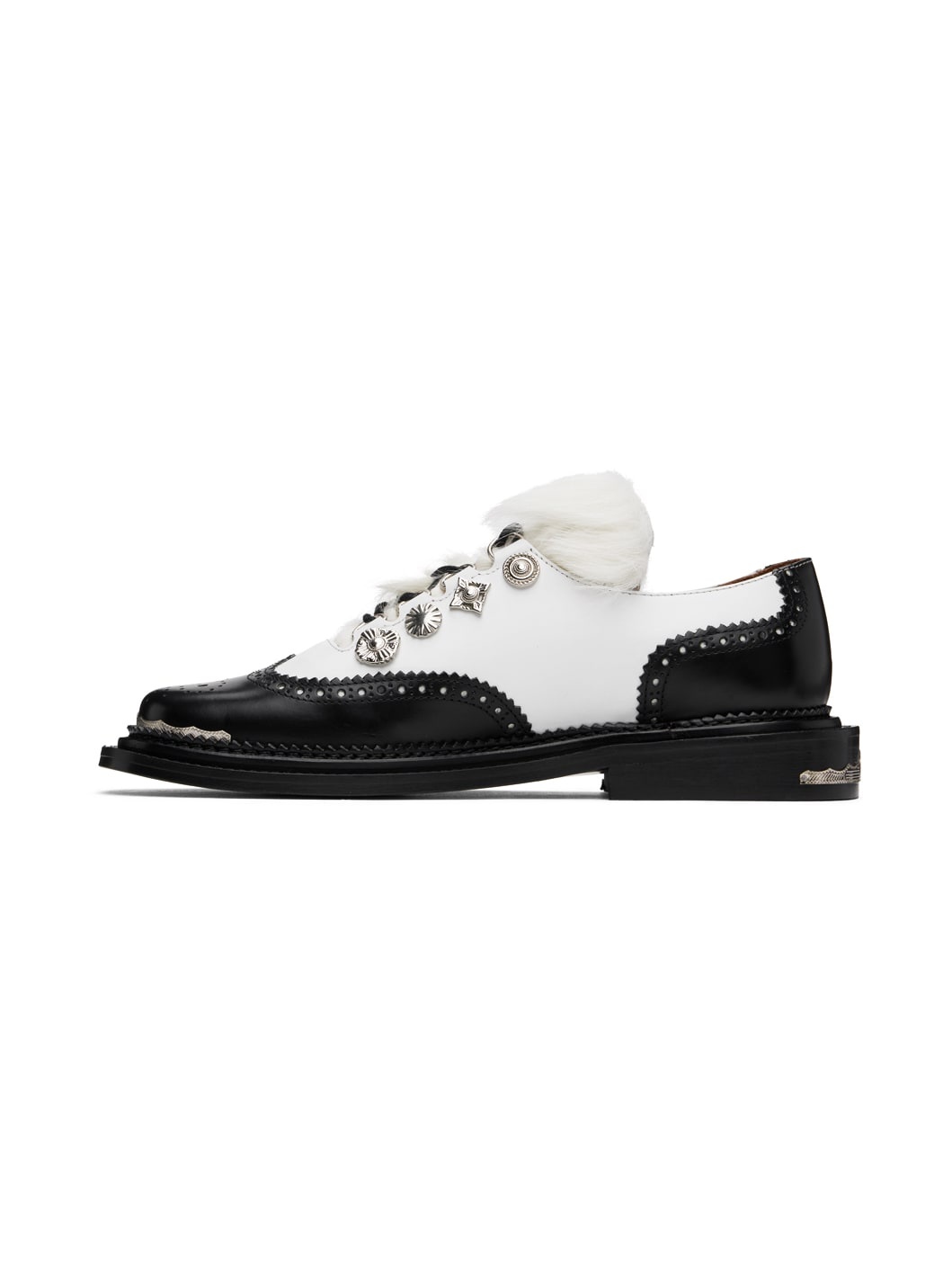 Black & White Leather Derbys - 3