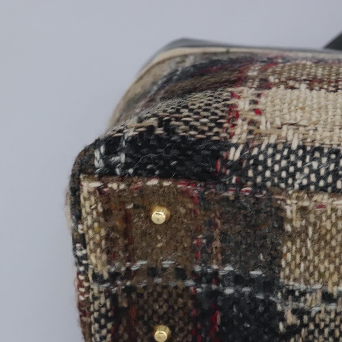 Burberry Hand Bag Wool Beige Gold - 10