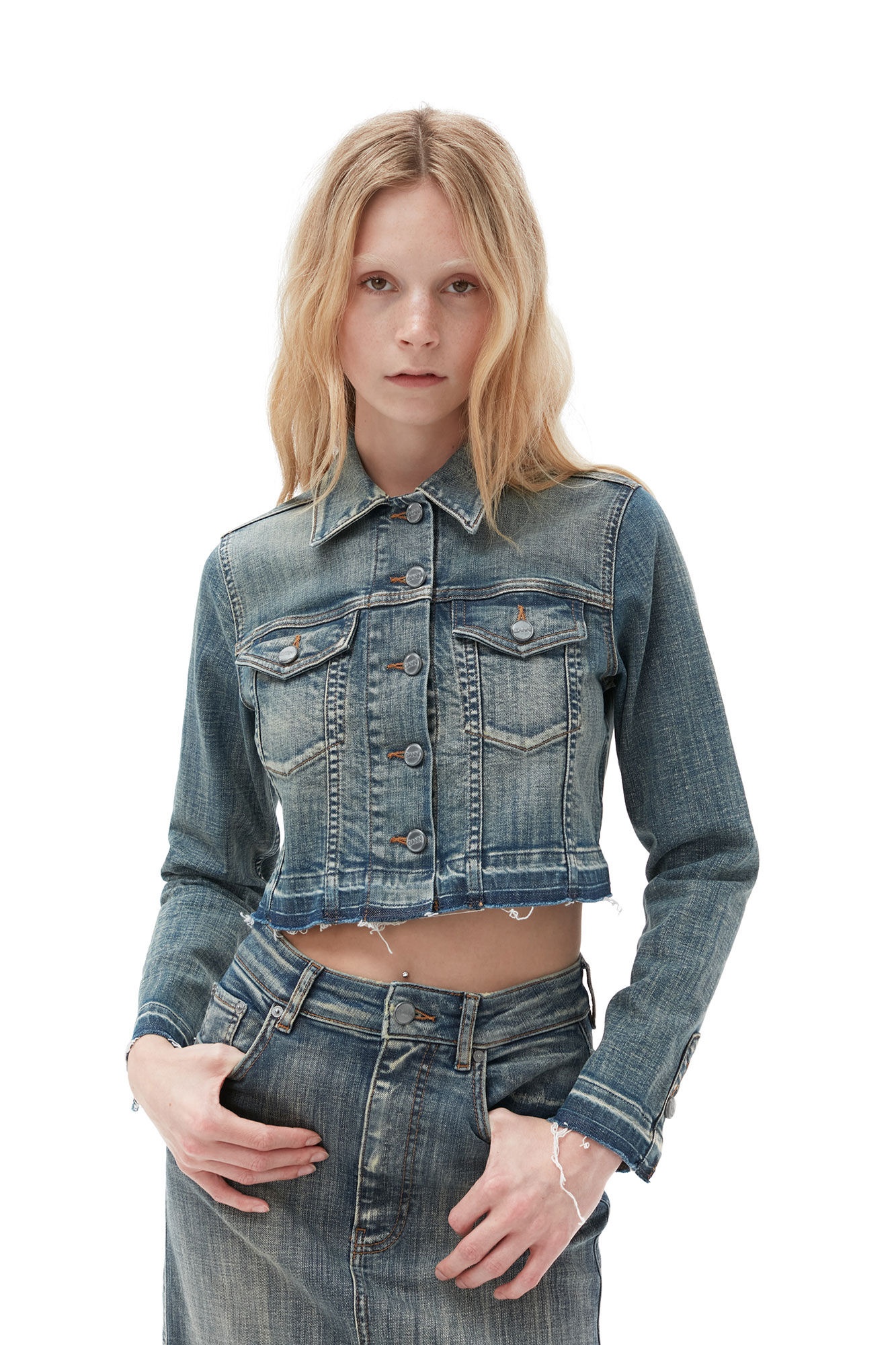 TINT EDGE DENIM CROPPED JACKET - 3