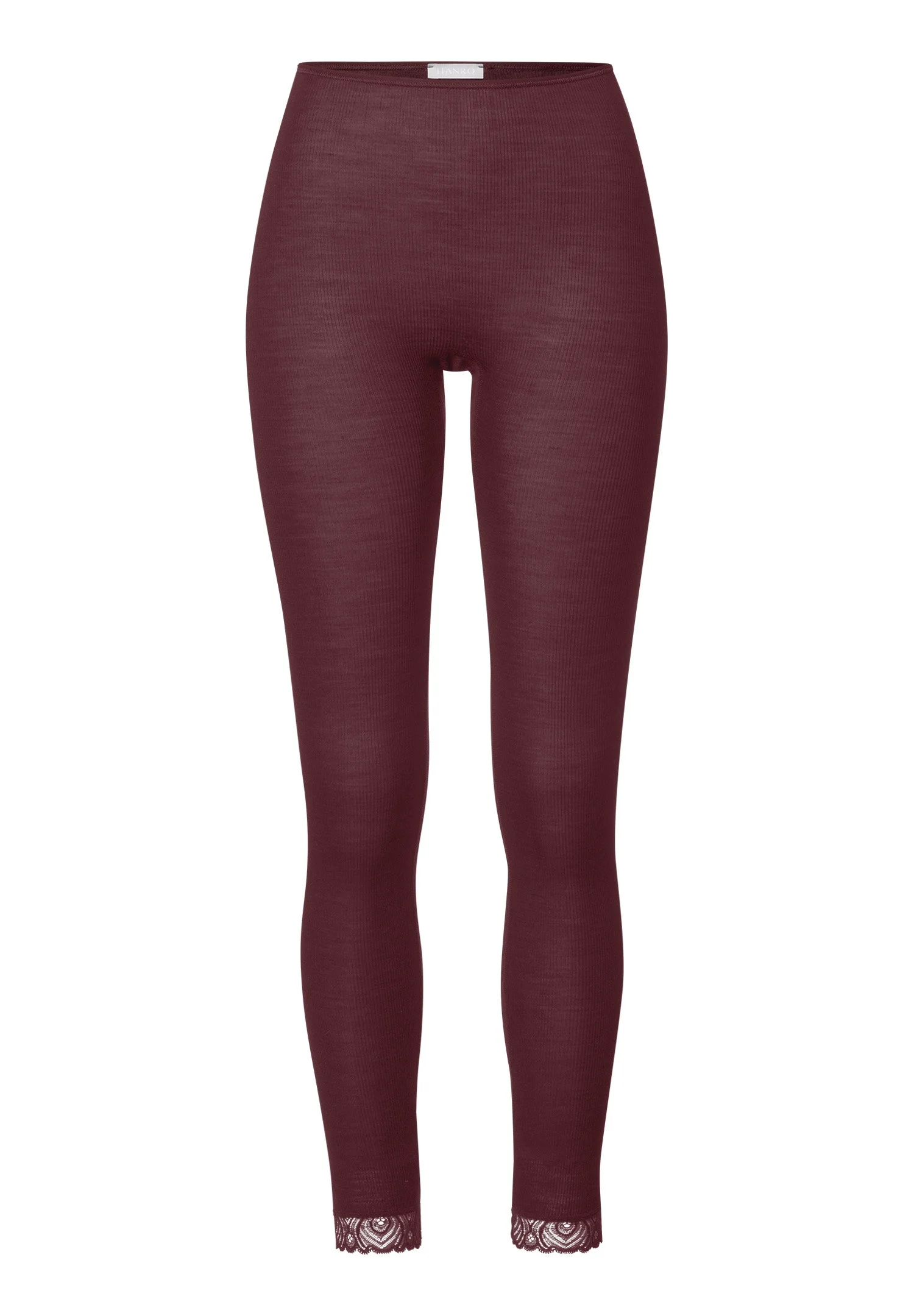 Woolen Lace Lace Trim Wool And Silk Leggings - 1