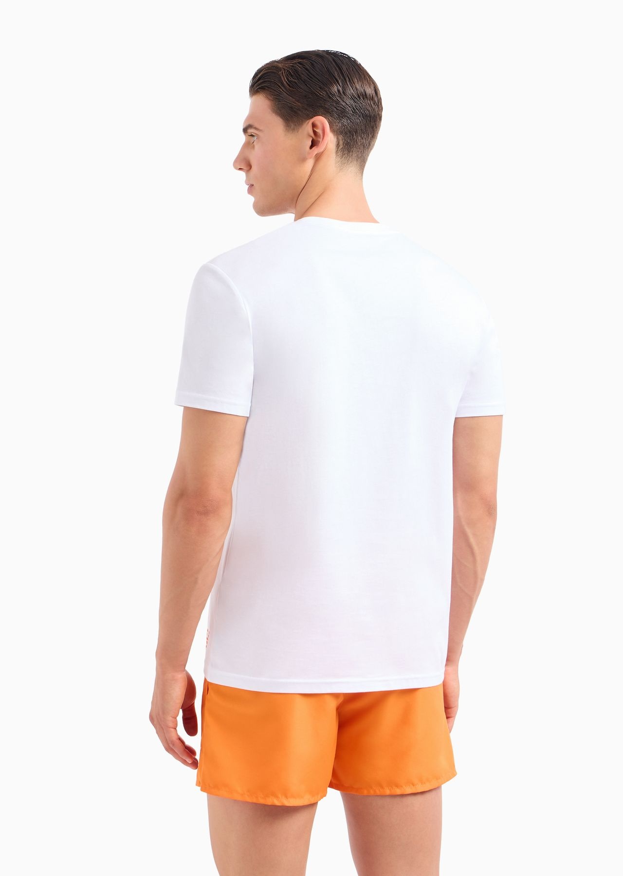 Beachwear T-shirt in jersey with a bold logo print - 3