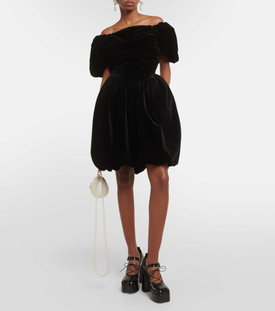 Simone Rocha Off-shoulder velvet mini dress outlook