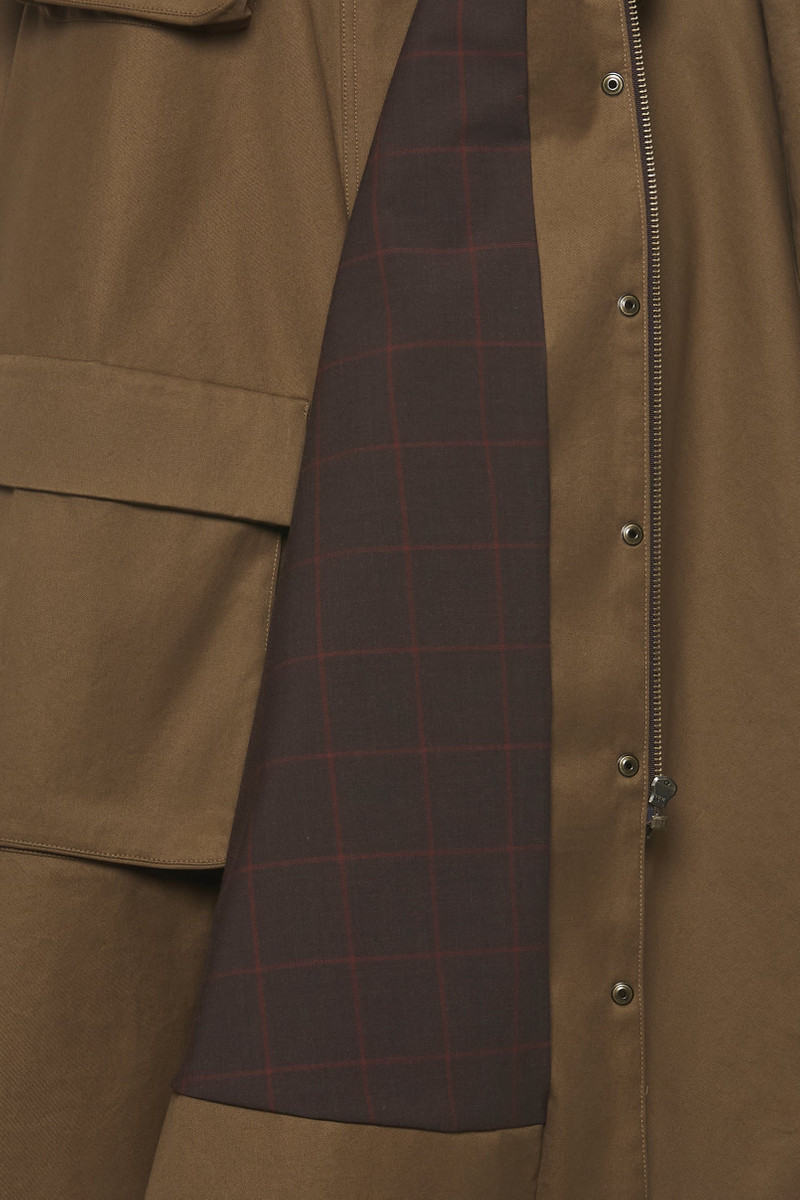 LONG FLARED TRENCH WITH POCKETS KHAKI BROWN 18