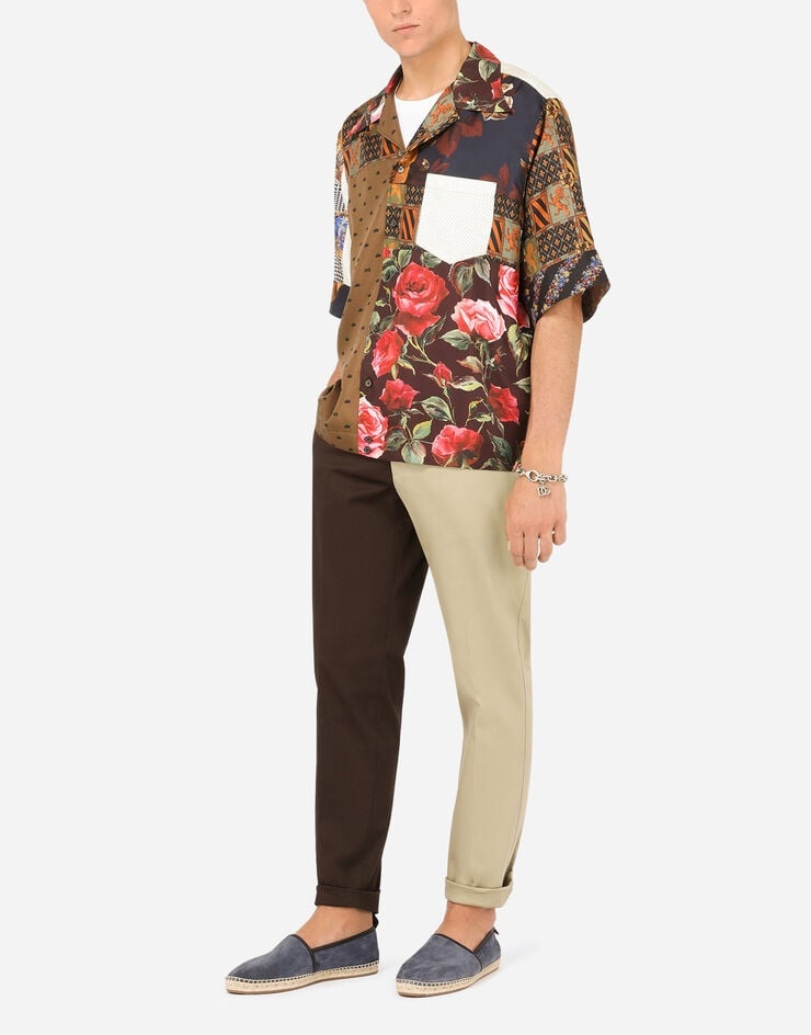 Cotton and linen patchwork pants - 6