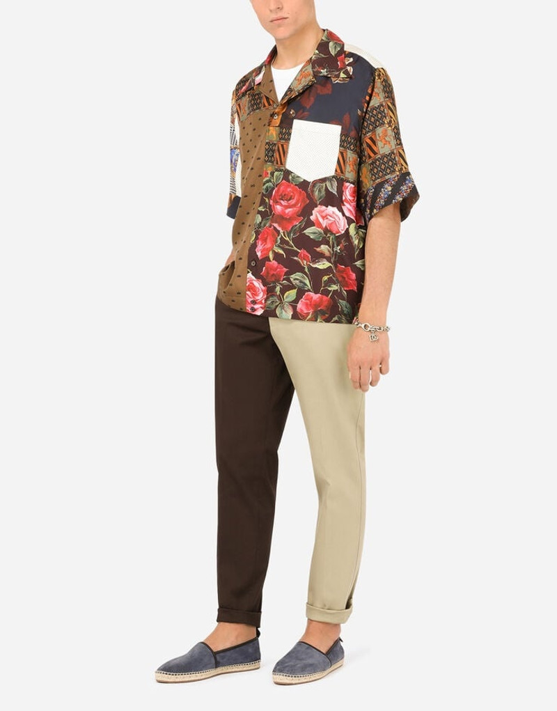 Dolce & Gabbana Cotton and linen patchwork pants outlook