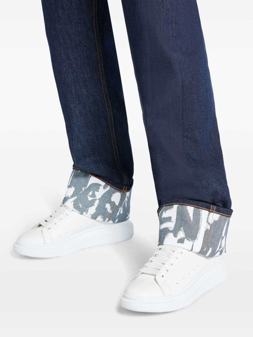 McQueen Graffiti straight jeans - 5