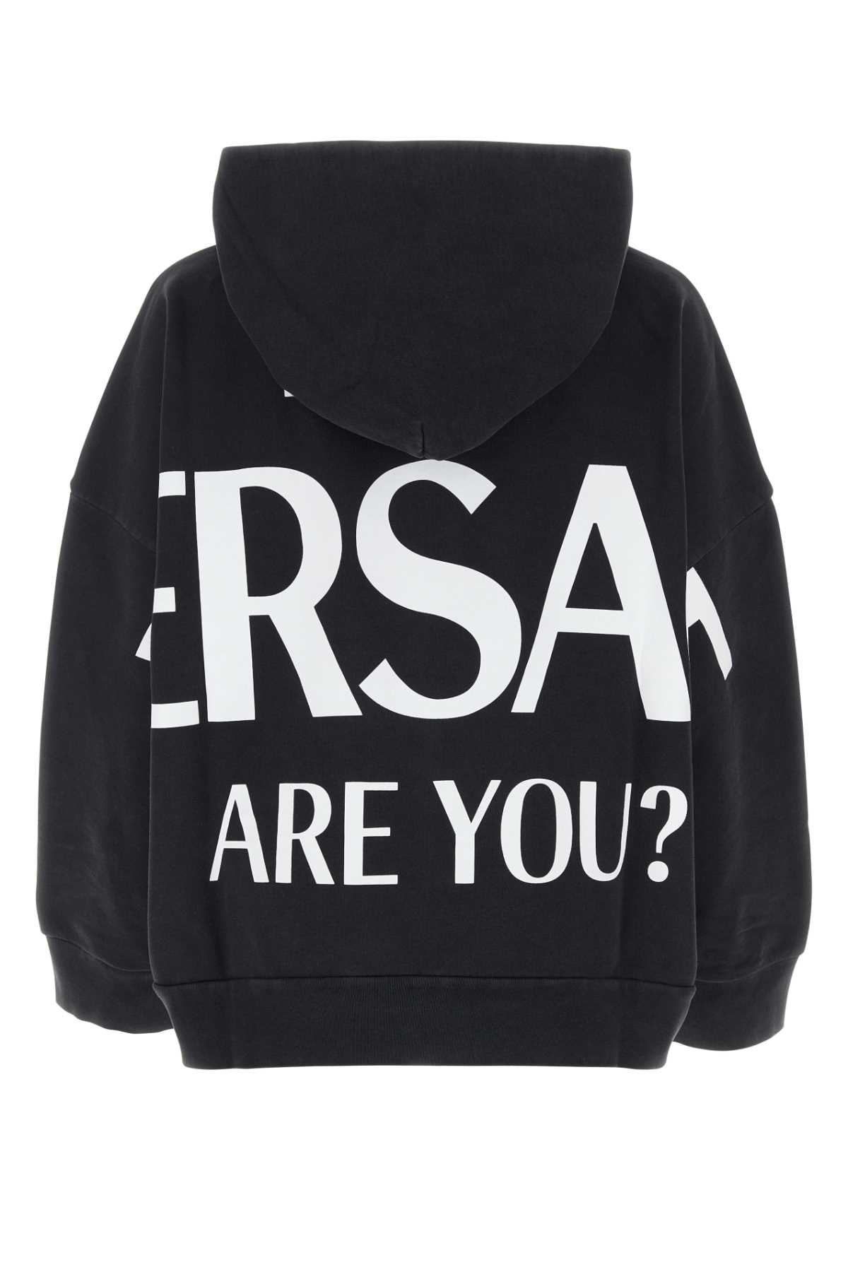 Versace Women Black Cotton Oversize Sweatshirt - 2