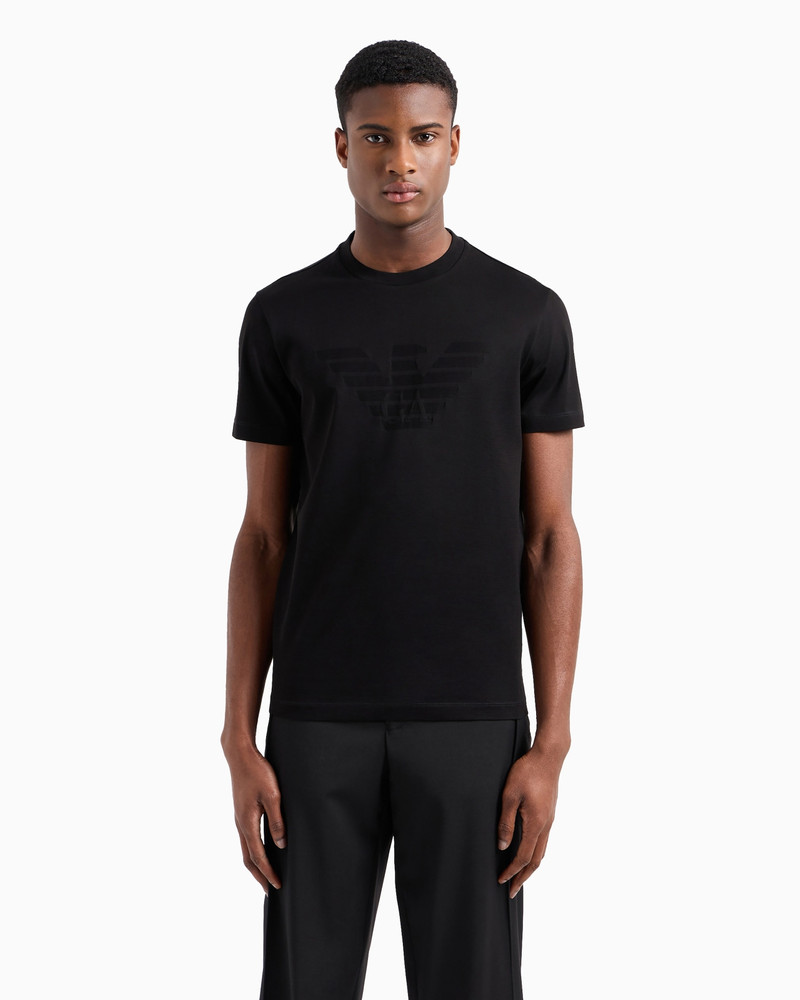 Jersey T-shirt with jacquard logo 4