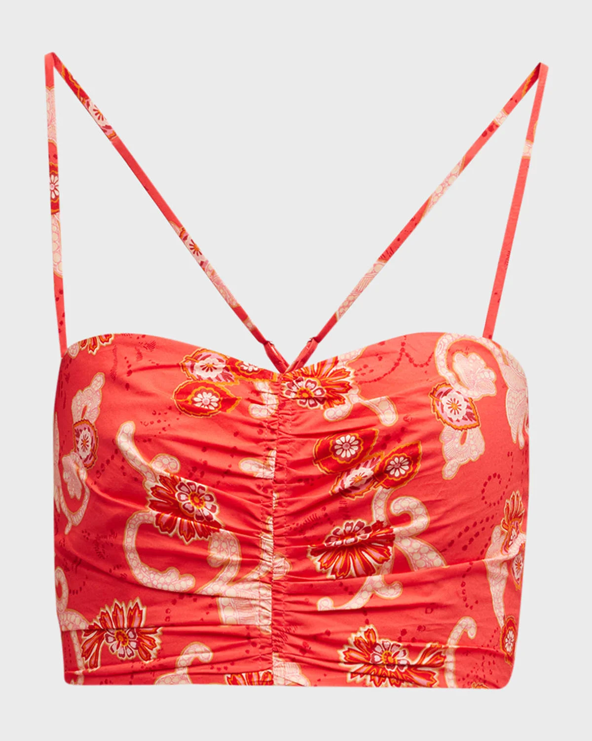 Arit Floral Ruched Crop Top - 1
