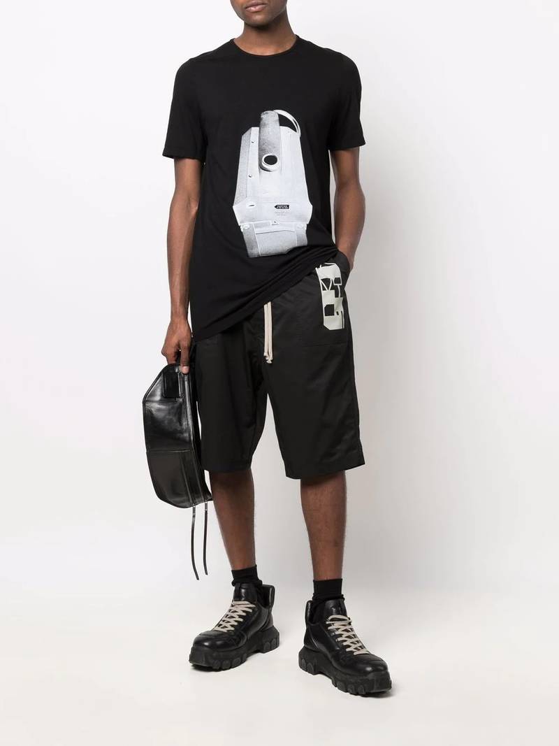 Rick Owens DRKSHDW graphic-print knee-length shorts outlook