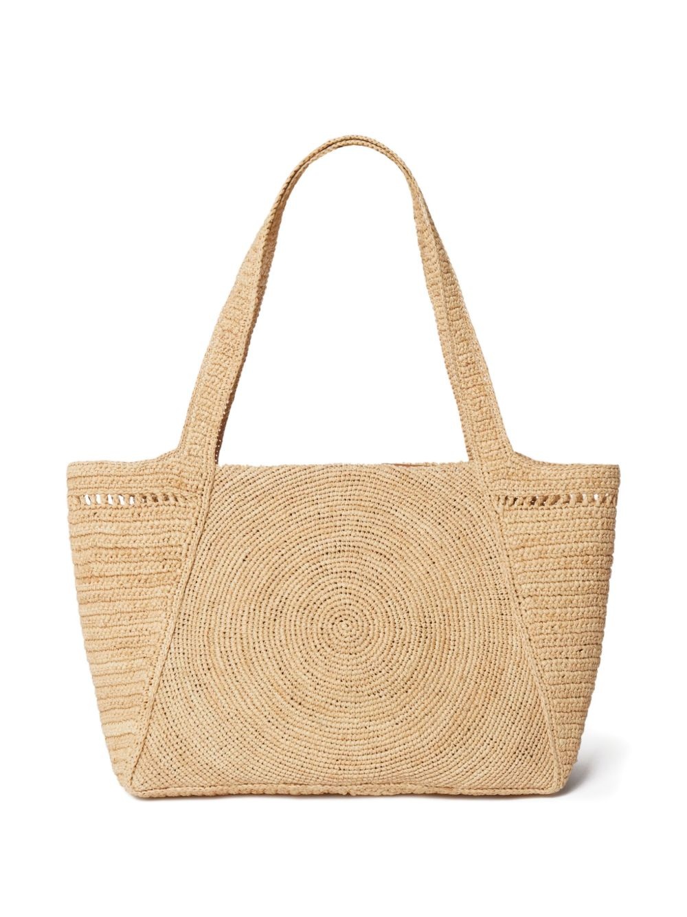 embroidered-logo raffia tote bag - 2
