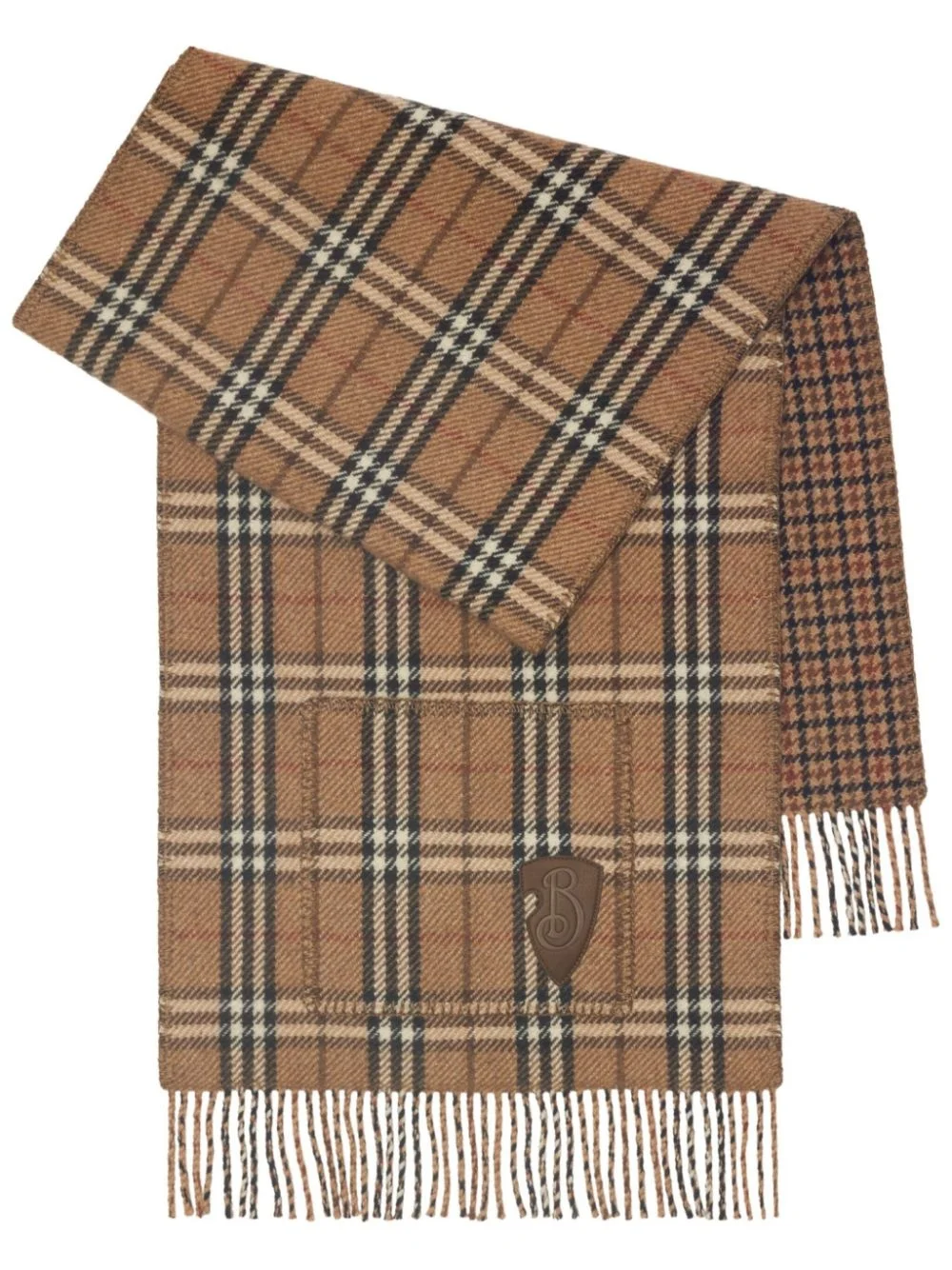 checked reversible scarf - 1