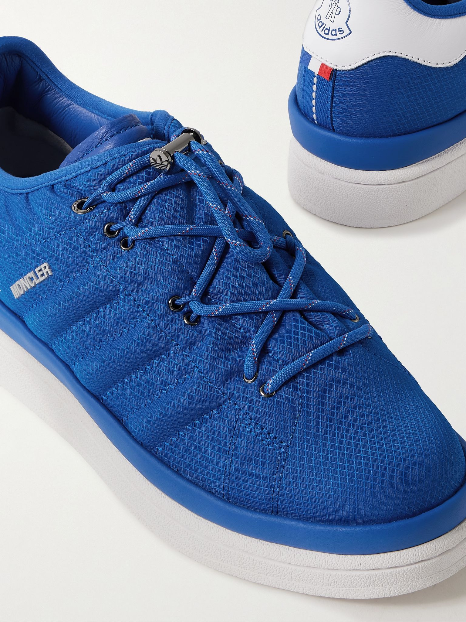 + adidas Originals Campus Leather-Trimmed Quilted GORE-TEX Sneakers Blue - 6