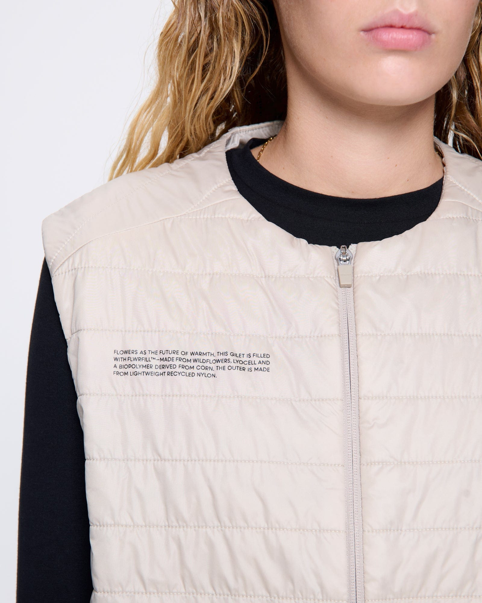 Womens Flower-Warmth Lite Gilet - Wheat Beige - 4