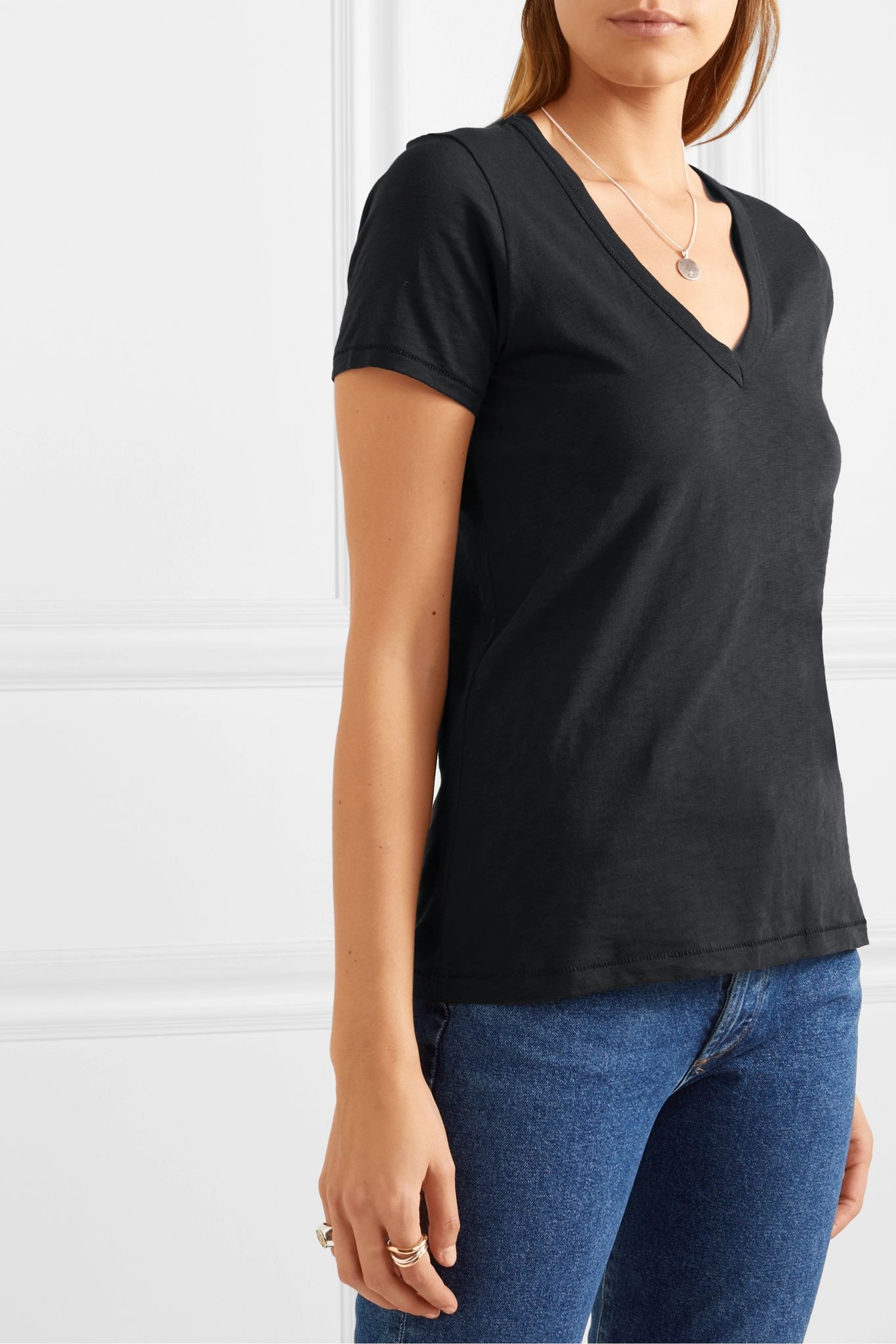 The Vee slub Pima cotton-jersey T-shirt - 3