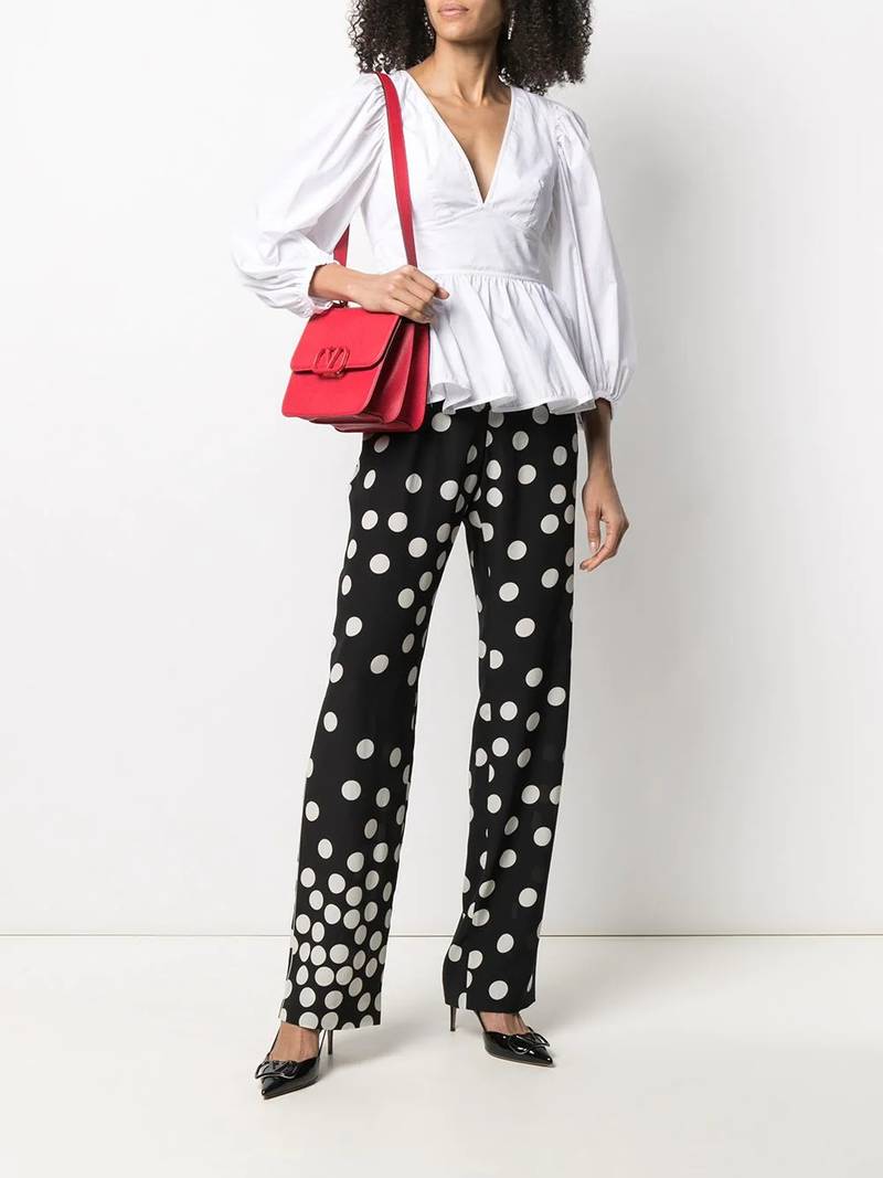 Valentino polka-dot straight-leg trousers outlook