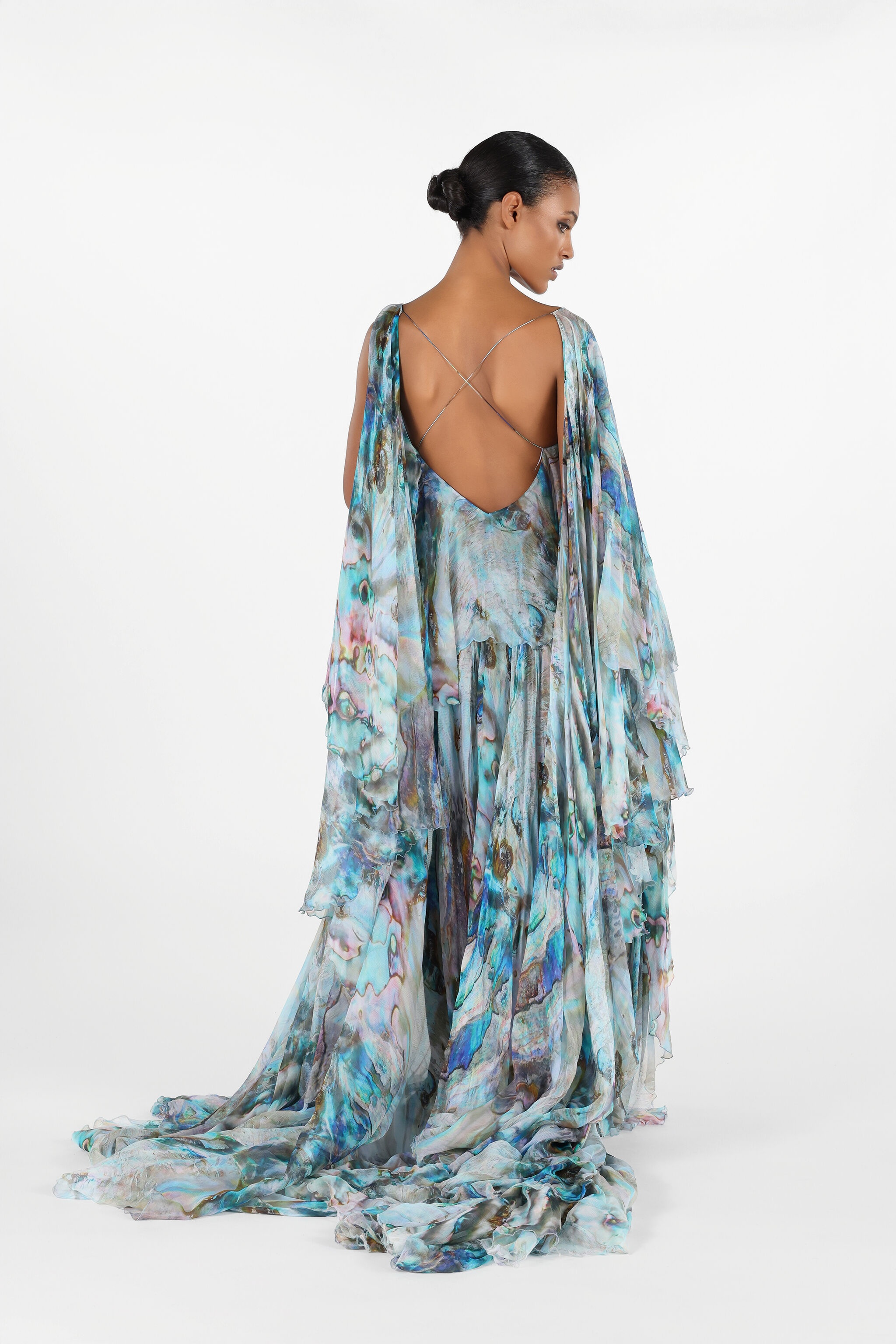 Mermaid Print Long Dress - 4