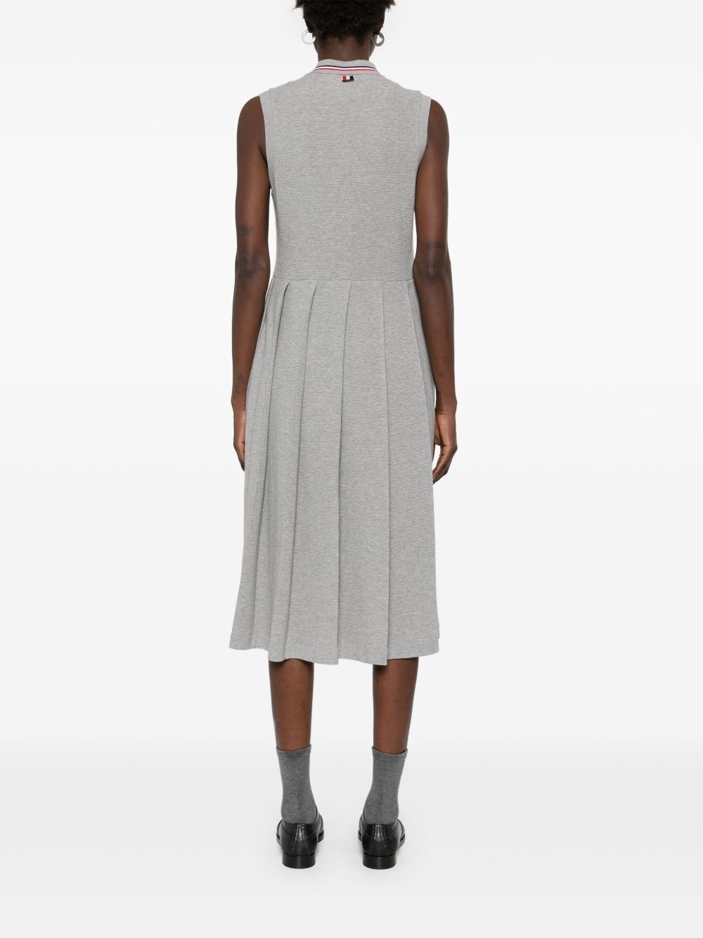 RWB-stripe pleated midi dress - 4