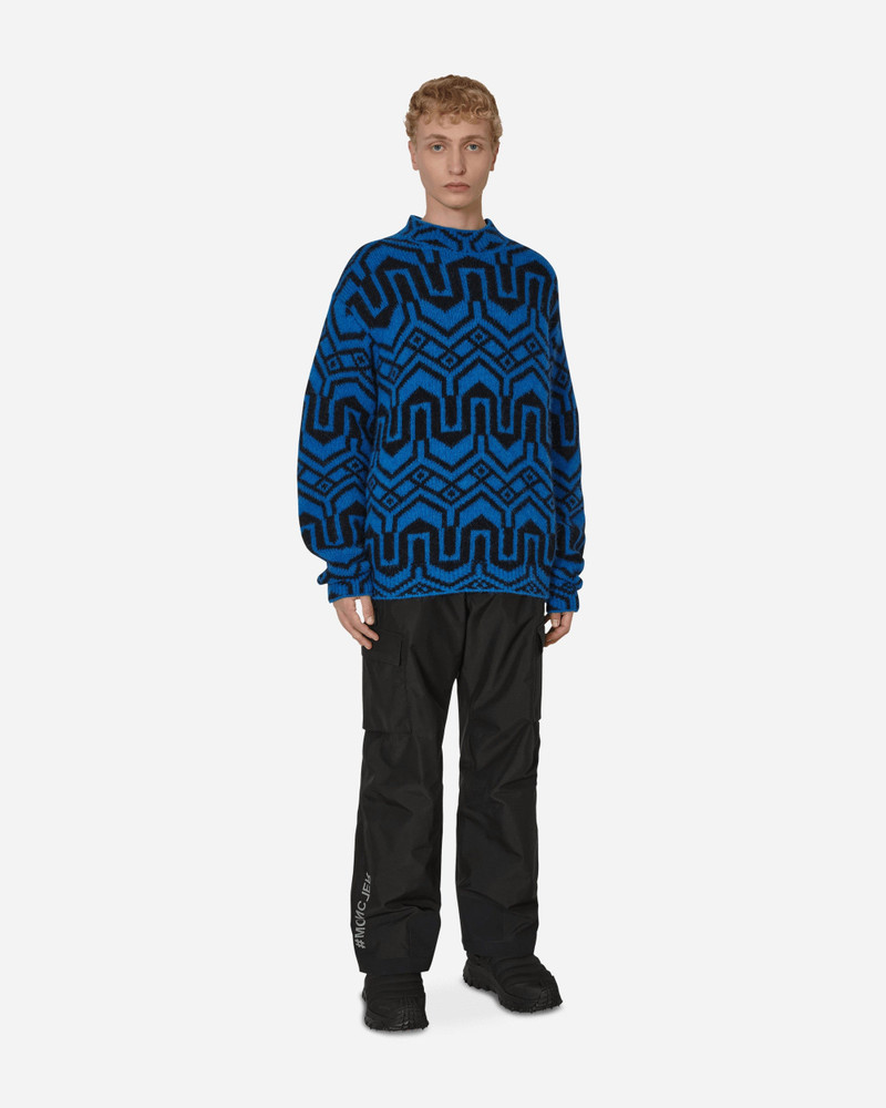 Moncler Grenoble Jacquard Mock Neck Sweater Blue outlook