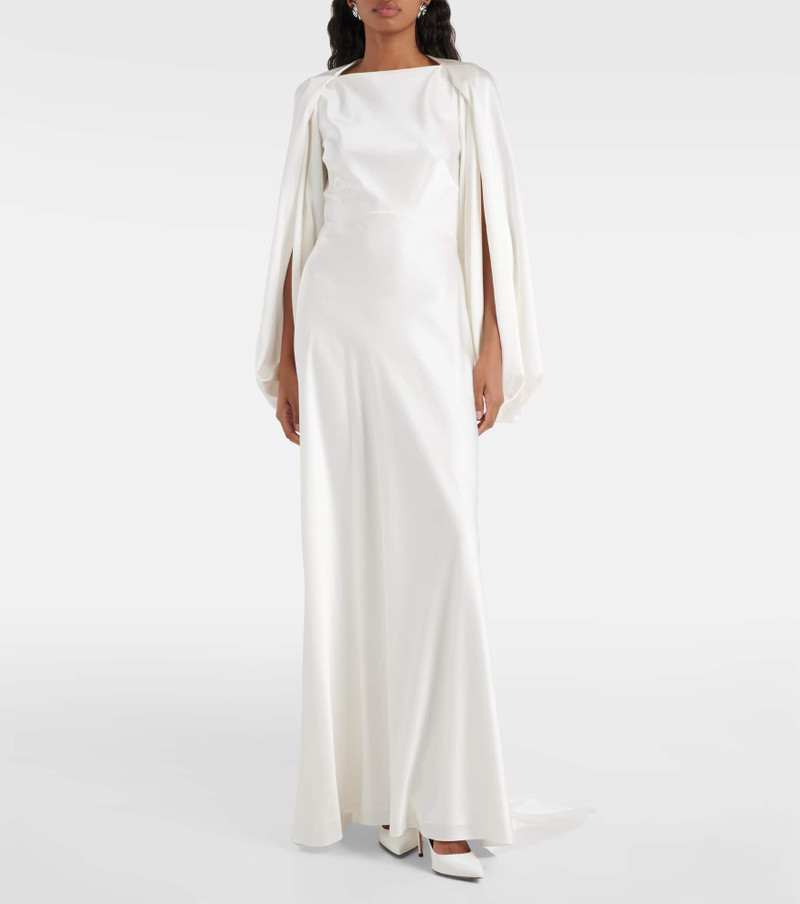 Roksanda Bridal Kami caped silk satin gown outlook