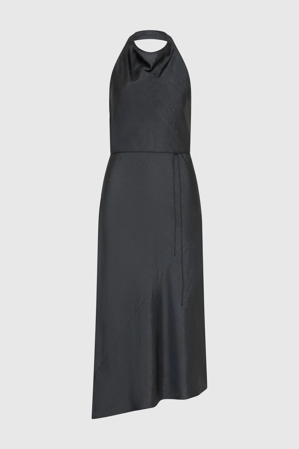 Silk Wrap Dress - Washed Black - 1