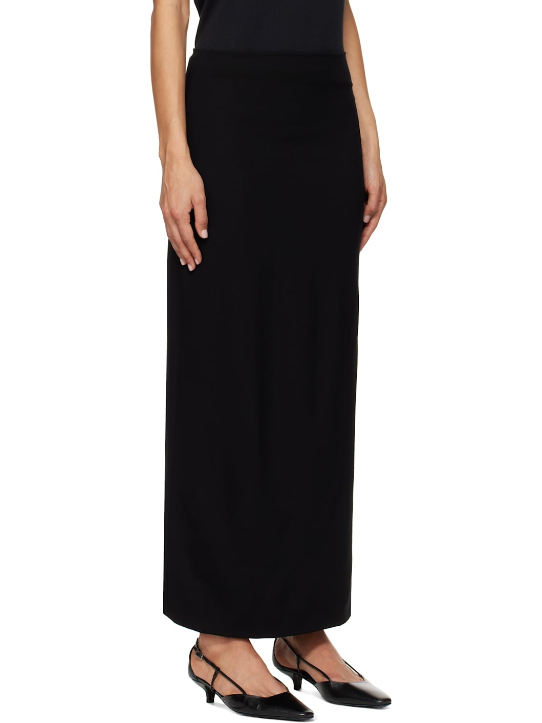 Black Rio Side Slit Maxi Skirt - 2