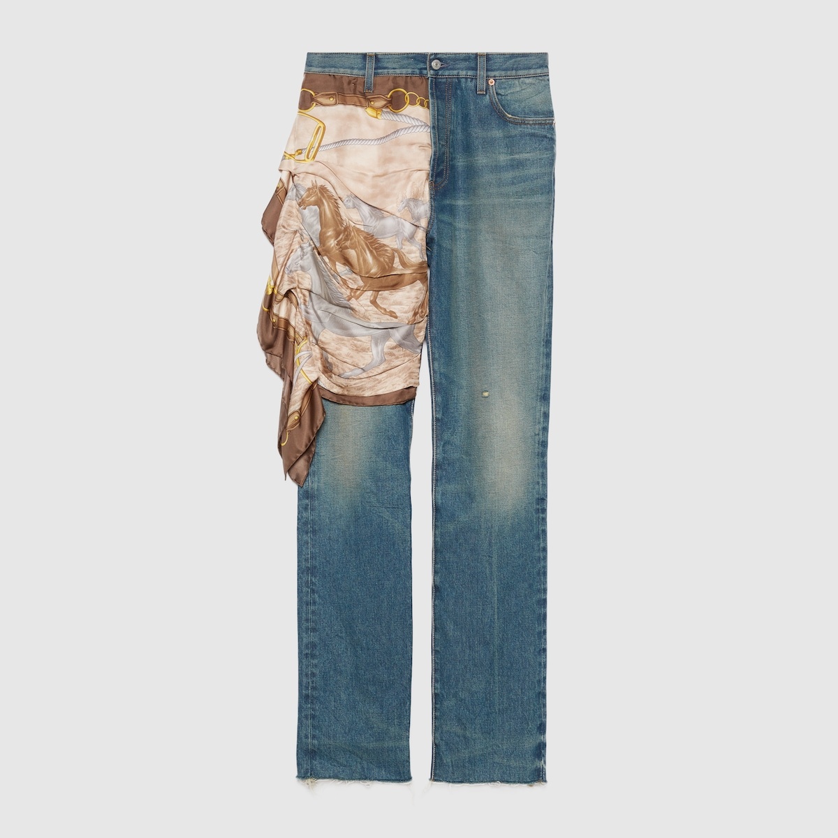 Denim pant with carré detail - 1