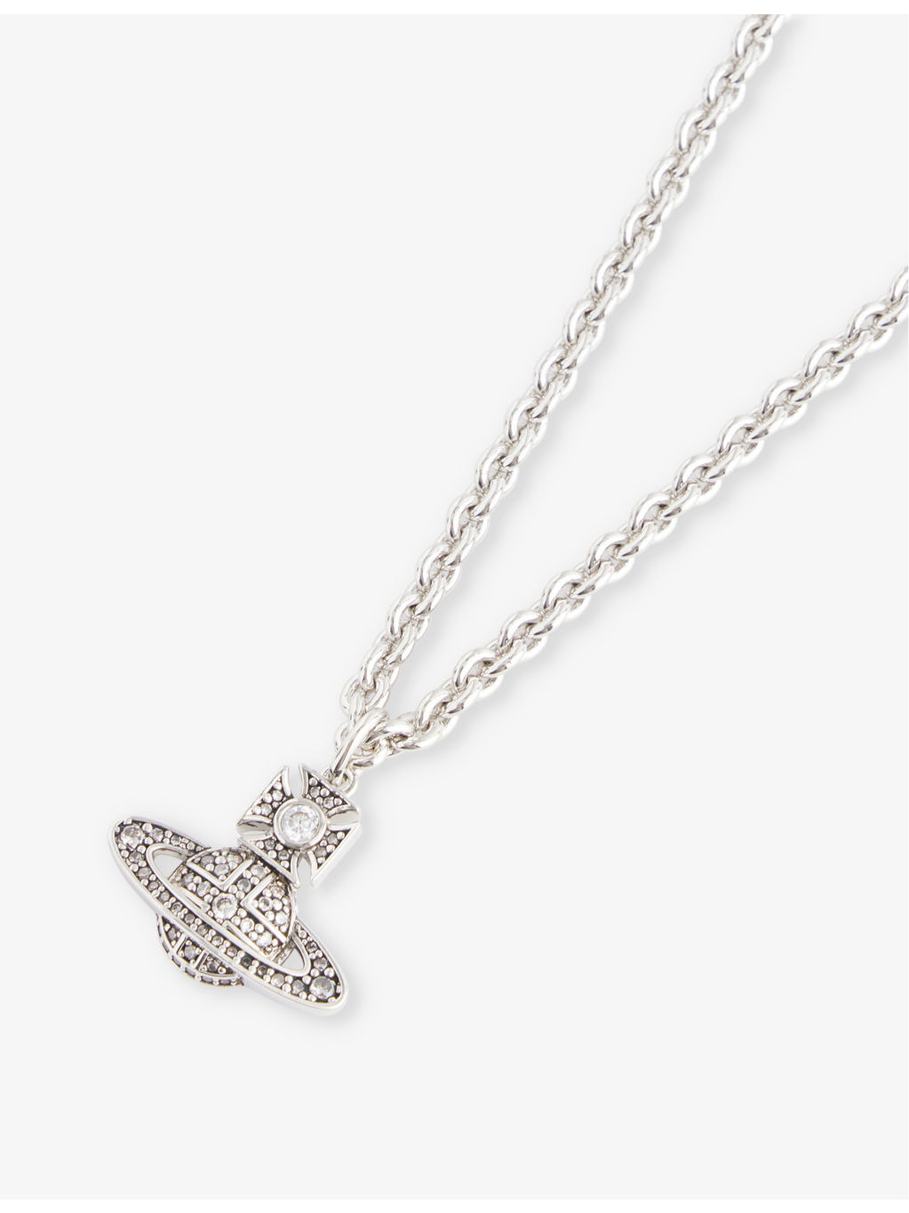 Carmela silver-tone brass and cubic zirconia crystal necklace - 3