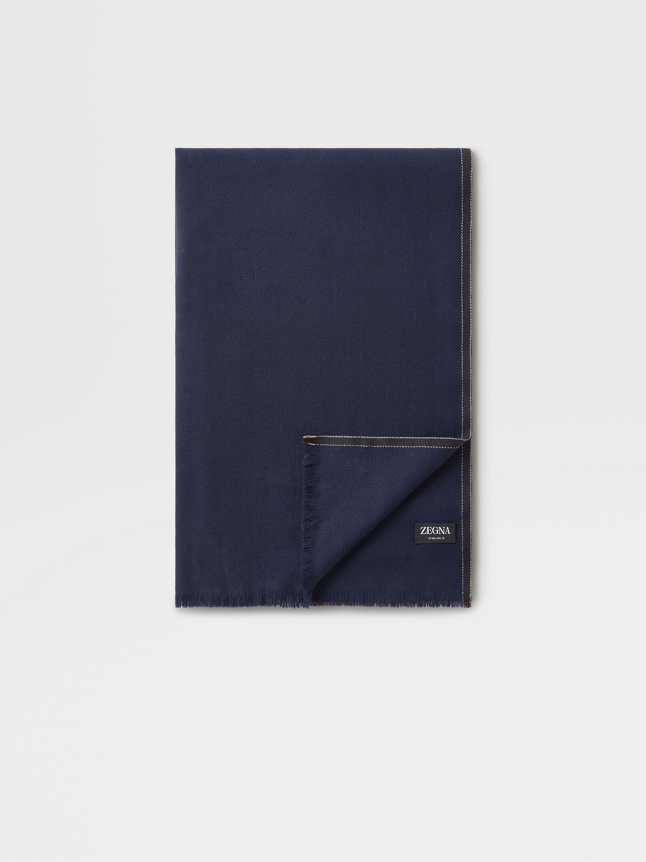 DARK BLUE 12MILMIL12 WOOL SCARF - 1