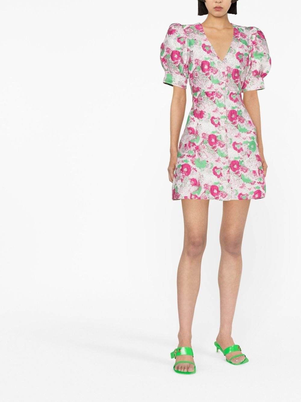 floral-print short-sleeve dress - 4