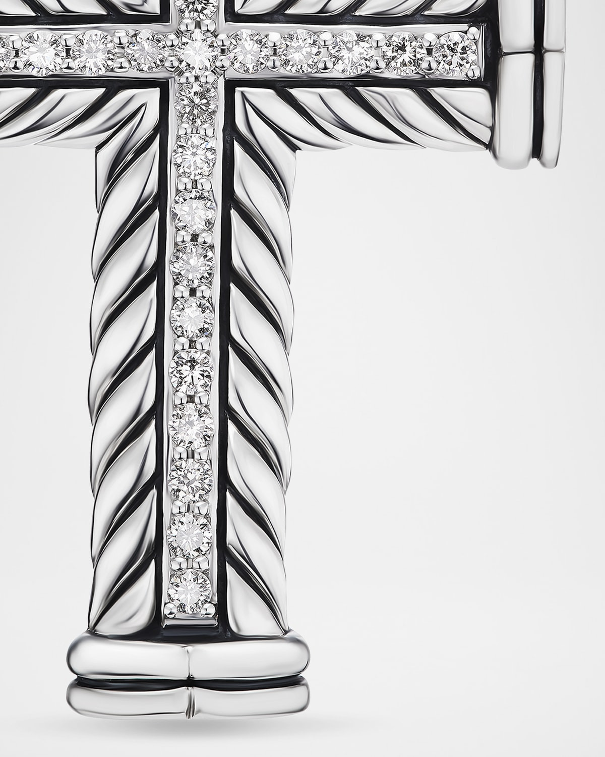 Men's Chevron Cross Enhancer with Diamonds in Silver, 30mm - 3