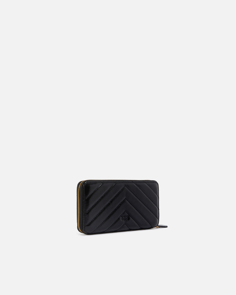 PINKO RECTANGULAR WALLET IN METALLIC QUILTED LEATHER outlook