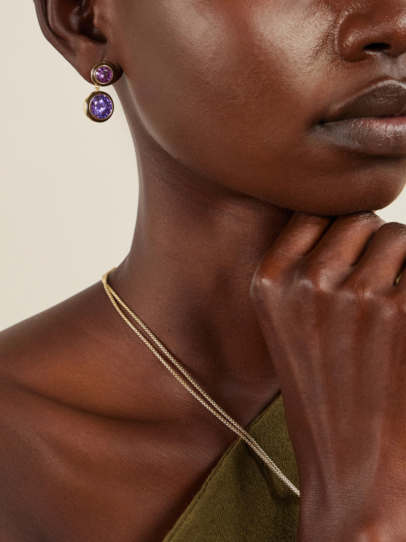 ROXANNE ASSOULIN The Cubic Double Gold-tone, Cubic Zirconia And Enamel Earrings outlook