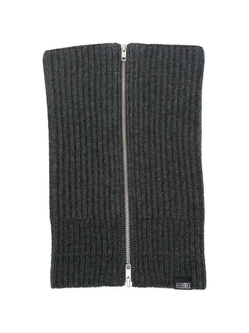 ribbed-knit zip-up neck warmer - 1