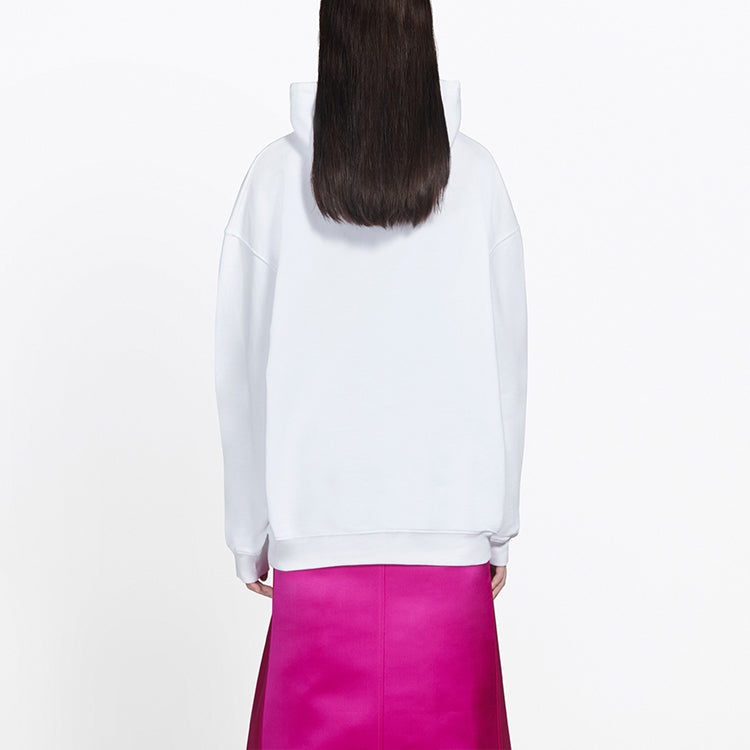 (WMNS) Balenciaga Rainbow Logo Hoodie White 570798TEV509044 - 4